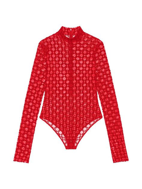 givenchy studded bodysuit|Bodysuit in monogram 72 tulle .